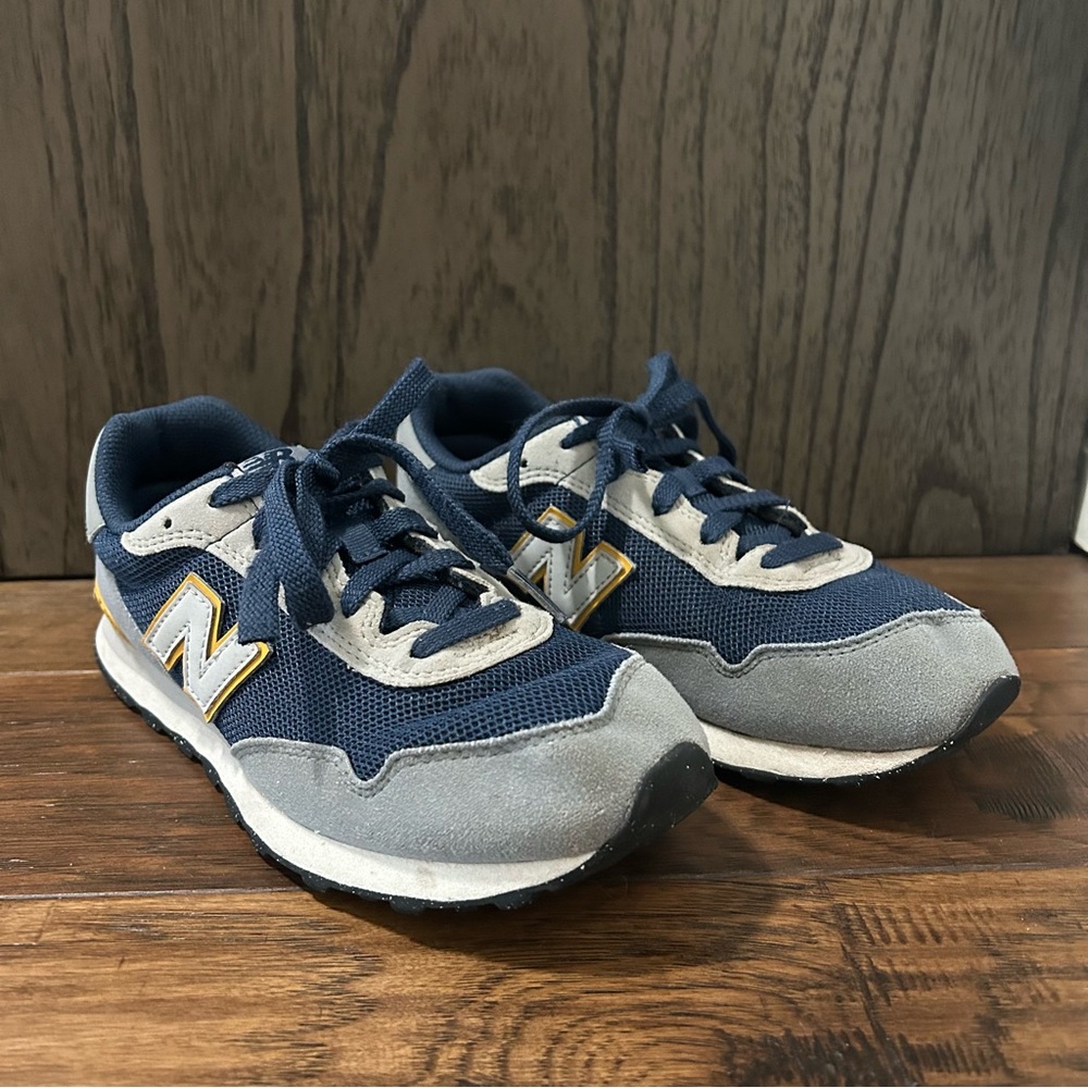 New Balance 515 Sneakers Kids Youth Size 4 Gray Navy Blue Yellow